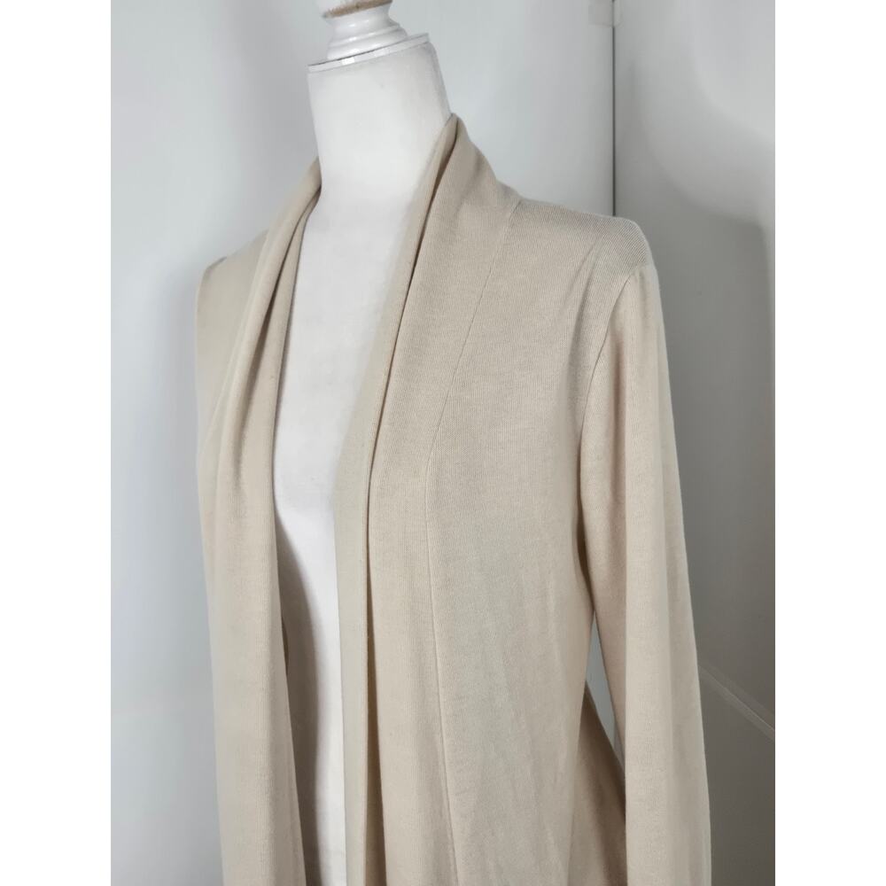 Rags & Couture EUC long open cardigan Large beige cream pale tan - Picture 3 of 11